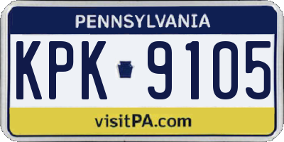 PA license plate KPK9105