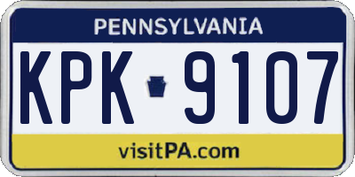 PA license plate KPK9107
