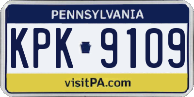 PA license plate KPK9109