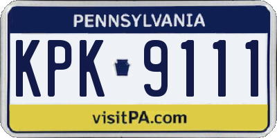PA license plate KPK9111