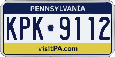 PA license plate KPK9112