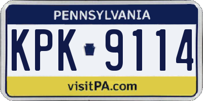 PA license plate KPK9114