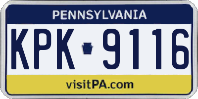 PA license plate KPK9116