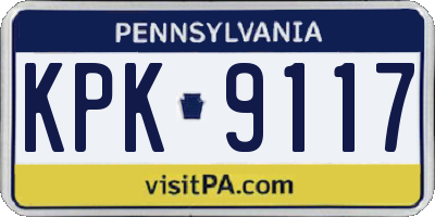 PA license plate KPK9117