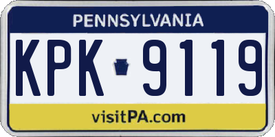 PA license plate KPK9119