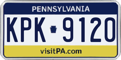PA license plate KPK9120