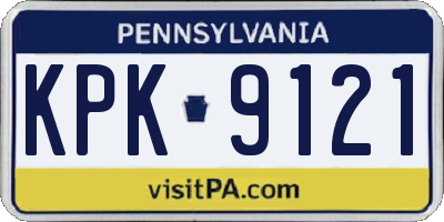 PA license plate KPK9121