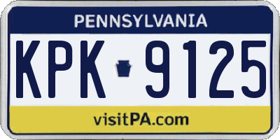 PA license plate KPK9125