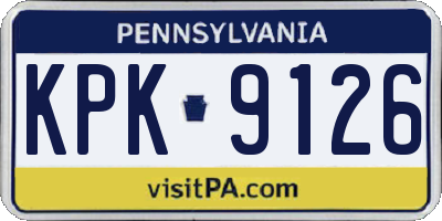 PA license plate KPK9126