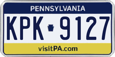PA license plate KPK9127