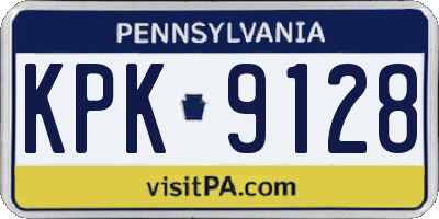 PA license plate KPK9128