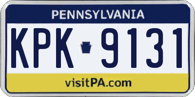 PA license plate KPK9131