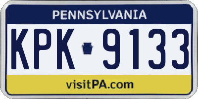 PA license plate KPK9133