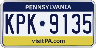 PA license plate KPK9135