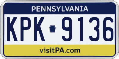 PA license plate KPK9136