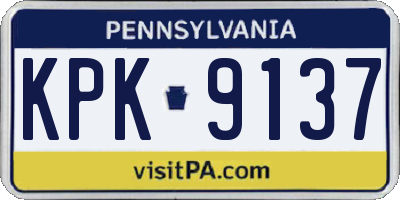PA license plate KPK9137