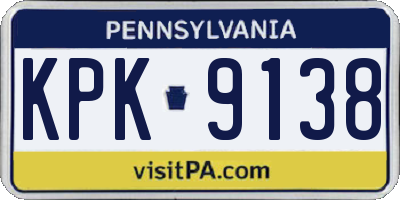 PA license plate KPK9138