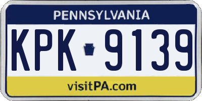 PA license plate KPK9139