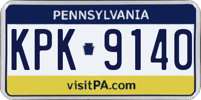 PA license plate KPK9140