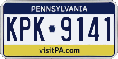 PA license plate KPK9141