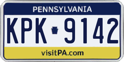 PA license plate KPK9142
