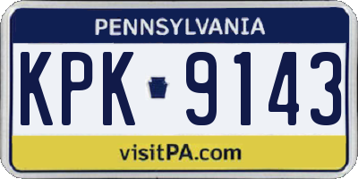 PA license plate KPK9143