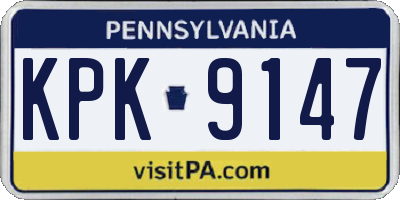 PA license plate KPK9147