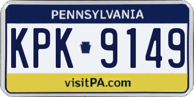 PA license plate KPK9149
