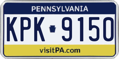 PA license plate KPK9150