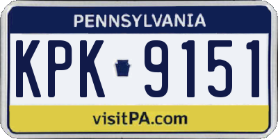 PA license plate KPK9151