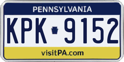 PA license plate KPK9152