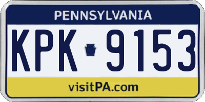 PA license plate KPK9153
