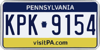 PA license plate KPK9154