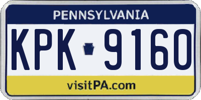 PA license plate KPK9160