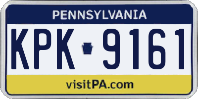 PA license plate KPK9161