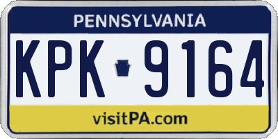 PA license plate KPK9164