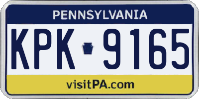 PA license plate KPK9165