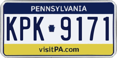 PA license plate KPK9171