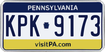 PA license plate KPK9173