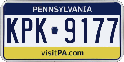 PA license plate KPK9177