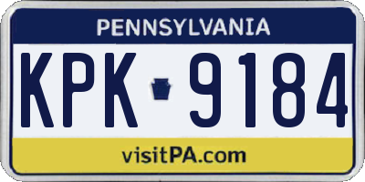 PA license plate KPK9184