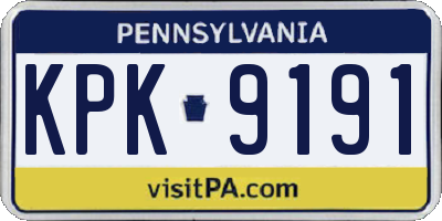 PA license plate KPK9191