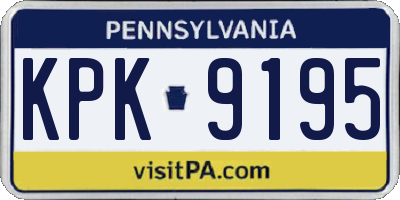 PA license plate KPK9195
