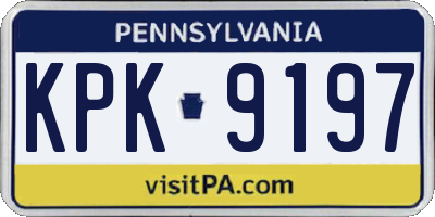 PA license plate KPK9197