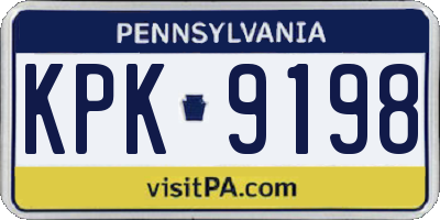 PA license plate KPK9198