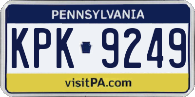 PA license plate KPK9249