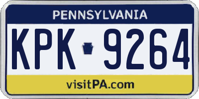 PA license plate KPK9264