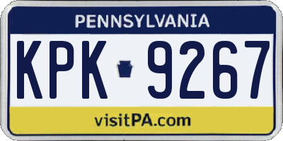 PA license plate KPK9267