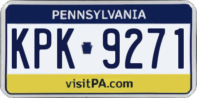 PA license plate KPK9271