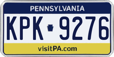 PA license plate KPK9276